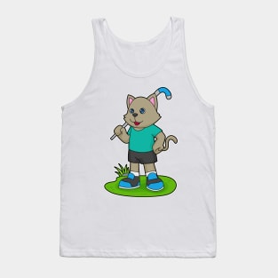 Cat Hockey Hockey stick Tank Top